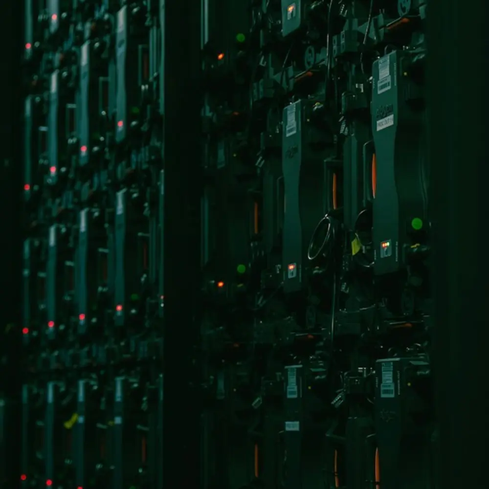 Dark Image of stacked servers